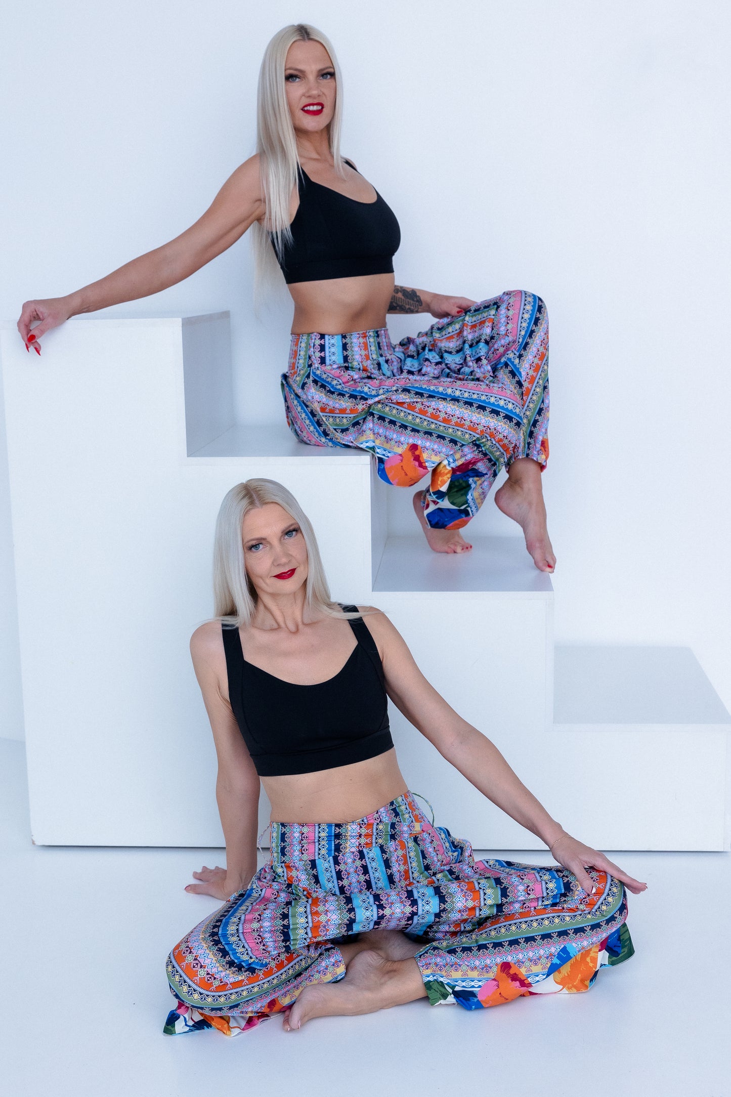 Elegantas BONNA “Morning Mist” pelēkas platas bikses dejotājas izpildījumā